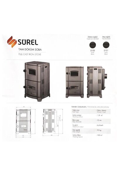 Sürel Siyah Döküm Soba