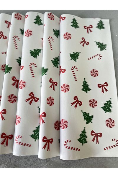 Meyofficial New Year's Themed - Pine Tree and Walking Stick Pelur 25 Paper