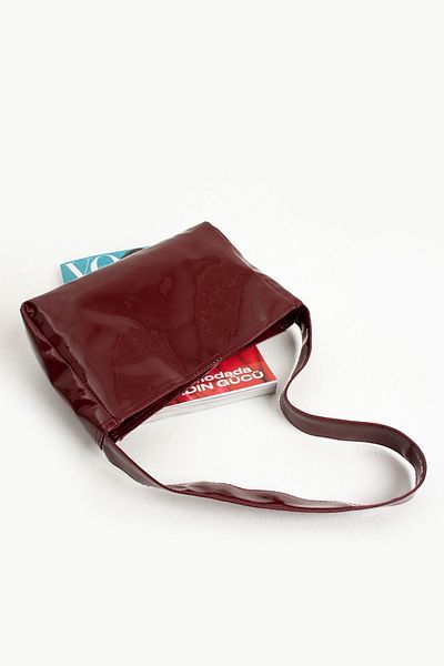 Charmlux Women's Patent Leather Claret Red Bag