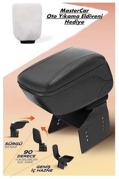 Carub Car Armrest Armrest Black Sliding