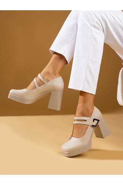 Alemdar Shoes BORIS Екрю Дамски обувки на ток