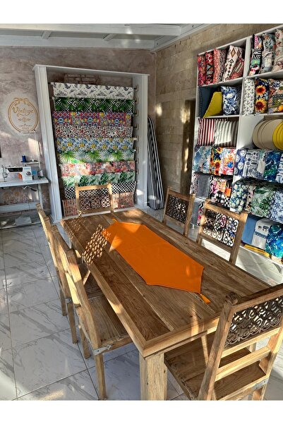 Karam Home Panama Keteni Turuncu Püsküllü Runner