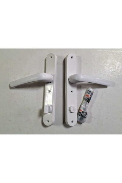 Piyasa Işıklar-kervan Pvc Kapı Kolu Wc-banyo Sert Plastik Beyaz (1TAKIM)