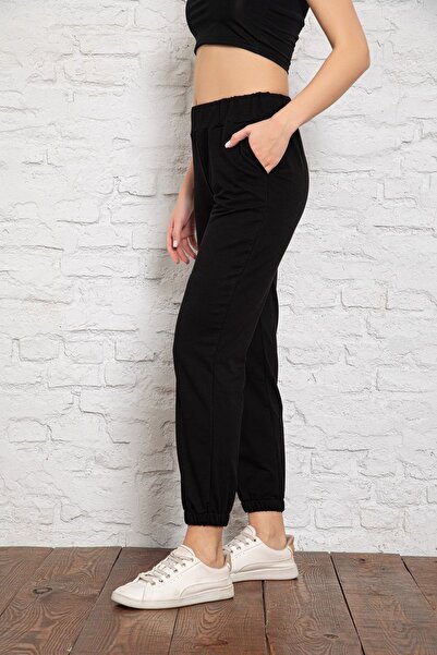 MyBen Γυναικείο φούτερ με μαύρη τσέπη με λεπτομέρεια ελαστικό πόδι Slm048