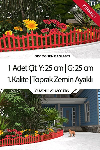 ZiDi Plastik Dekoratif Plastik Bahçe Çiti ve Peyzaj Çiti 1 ADET ÇİT (Y: 25 CM...