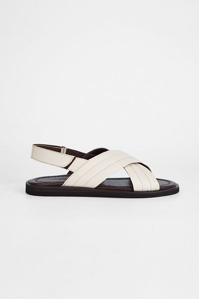 Valmenti Sandals Factory Zeno Men's Off-White Genuine Leather Sandals