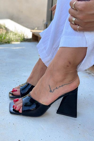 Shoebutik Papuci cu toc pentru femei Emilia Black