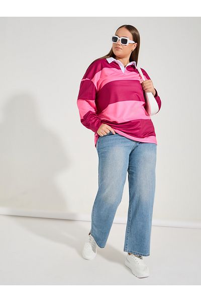 Styli Plus Size Straight Fit High Rise Ankle Length Jeans