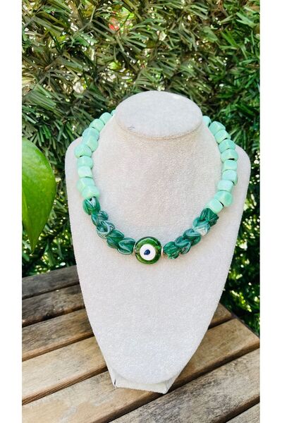 wanwa aksesuar Mint büyük bodrum nazar kolye