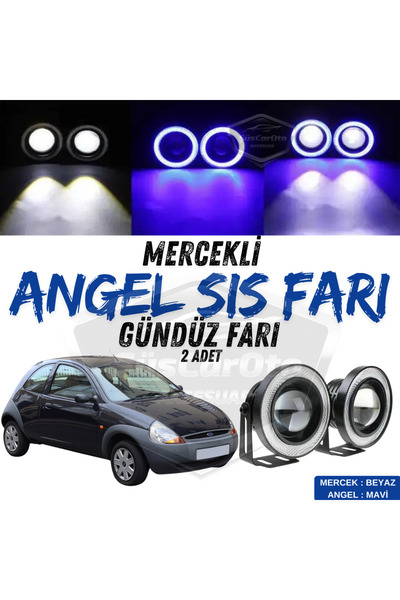 ŞüsCarOto Aksesuar Ford Ka 1996-2008 Uyumlu Mercekli Angel Sis Farı Metal 76 ...