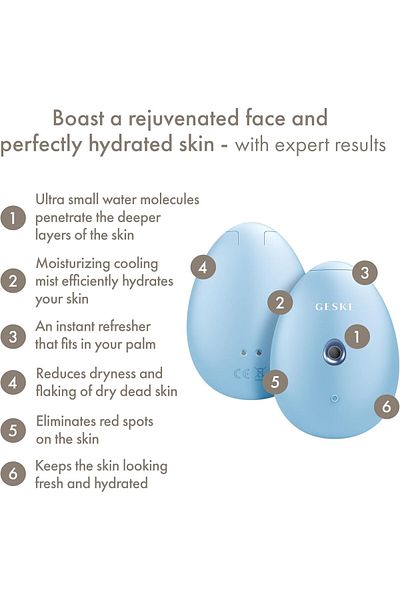 Geske Facial Hydration Refresher 4 in 1 | Face Steamer Water Spray Face Mister| Aquamarine