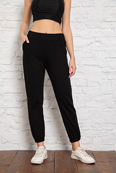 MyBen Γυναικείο φούτερ με μαύρη τσέπη με λεπτομέρεια ελαστικό πόδι Slm048