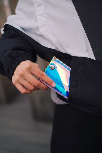 Badger Collection Folding Wallet Hologram - Card Holder Men Women Unisex Minimal Gift Design Transparent Color