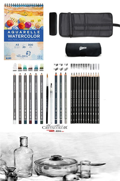 arttone مجموعة رسم Van Dyck A5 300gr 20 Yp Cretacolor مكونة من 6 قطع قابلة لل...