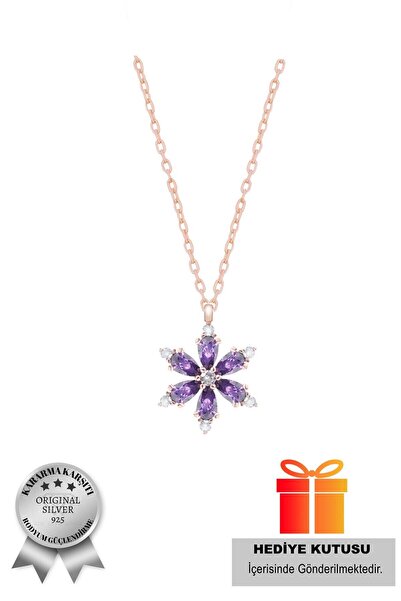 ADA LİFE GÜMÜŞ 925 Ayar Gümüş Lotus Çiçeği Kadın Kolye (ÖZEL KUTULU)