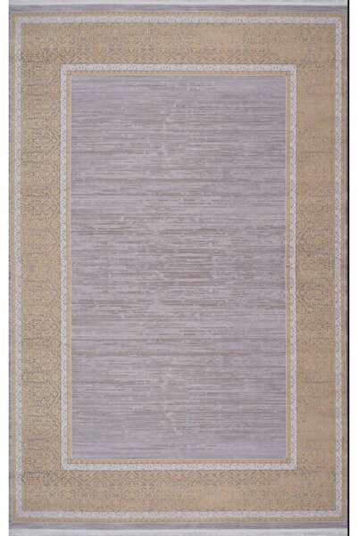 Artemis Halı Mina Gri Gold Çerçeve Desen Halı 03026a