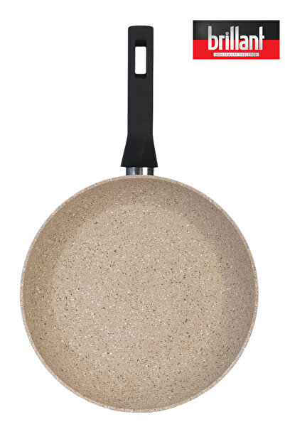 Brillant Granit 28 Cm Tava Yanmaz Yapışmaz Tava Krem