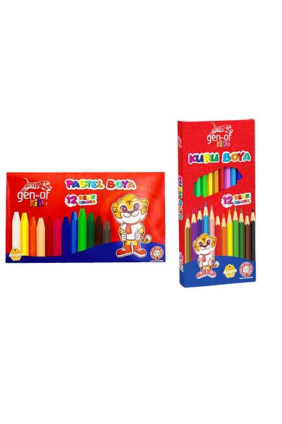 Gen-Of 12 Color Dry Paint andPastelPaint Set
