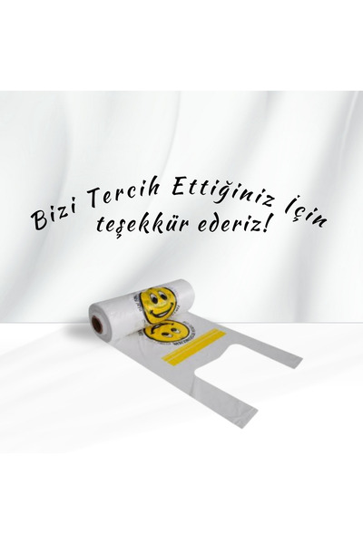 OEM Büyük Boy Gülen Yüz Baskılı  Rulo Poşet 1 Adet