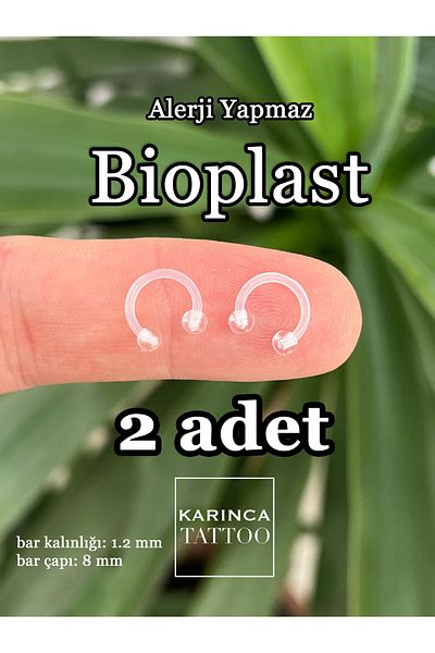 Karınca Piercing قطعتان من ثقب البلاستيك الحيوي - أقراط شفافة مضادة للحساسية (وشم النمل)