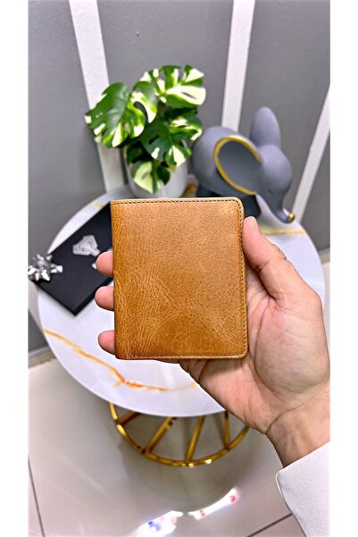 Fil Deri Genuine Leather Men's Wallet Card Holder Cash Compartment Tan Color 2004