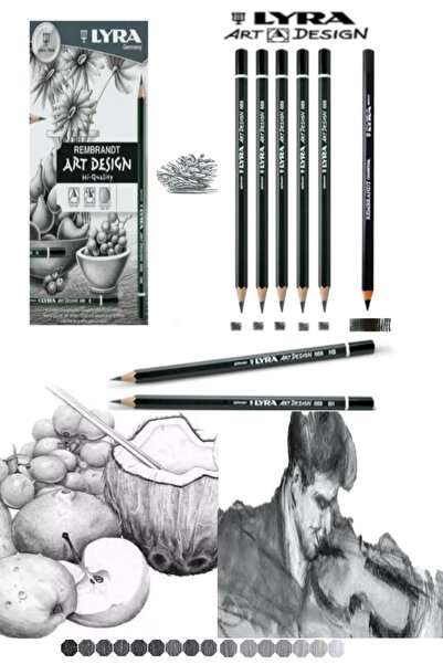 arttone Lyra Art Design Profesyonel Dereceli Kalem 6'lı Set