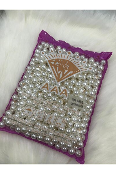 Caglar Accessories 12mm Λευκό Χρώμα Πολυτελείας / Πλαστικές Πέρλες με Επικάλυ...