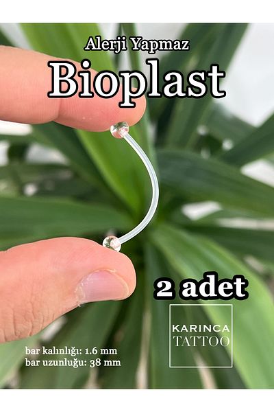 Karınca Piercing 2 Pieces Bioplast Piercing - Allergy-Free Transparent Earrings