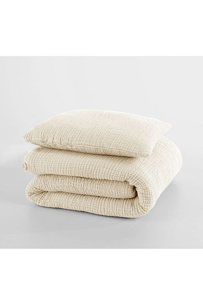 destinyhometex Ivory Baby Duvet Cover Set - 100% Cotton, 8 Layer Muslin (WITHOUT BED)