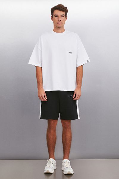 GRIMELANGE Ανδρικό λευκό κανονικό T-shirt ALVARO - 100% βαμβάκι
