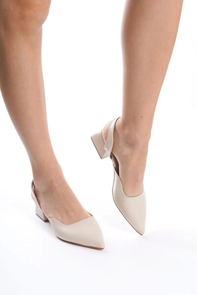 Büşra Sultan Ayakkabı & Çanta Kadın Bej Sade Şık Günlük Babet