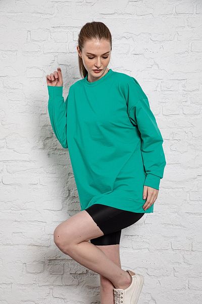 MyBen Unisex μακρυμάνικο φούτερ με δύο κλωστές γρασίδι υπερμεγέθη Irf062