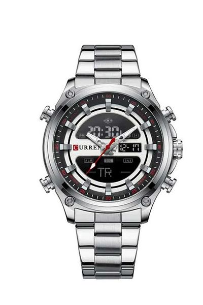 Curren Men's Silver Color Steel Bracelet Chrono Wristwatch - FBNCRRN 840401