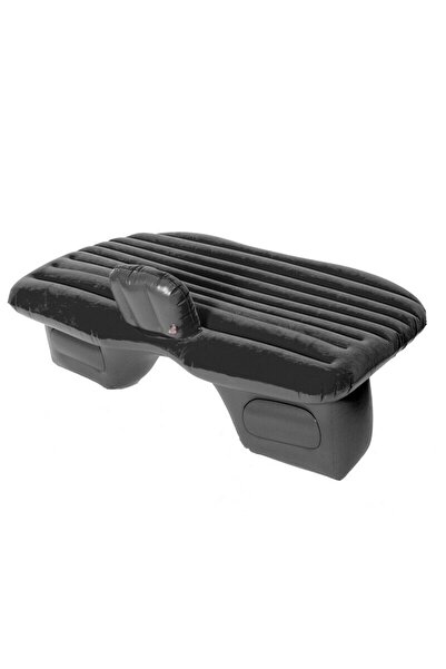 Techmaster وسادة سفر لسرير المقعد الخلفي للسيارة قابلة للنفخ، ضاغط هواء أسود