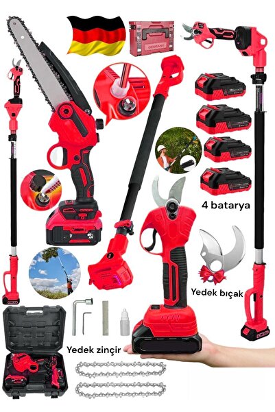 SCHUTZENGER 4 AKÜLÜ ŞARJLI DAL BUDAMA TELESKOPİK BAĞ MAKASI OTOMATİK YAĞLAMAL...
