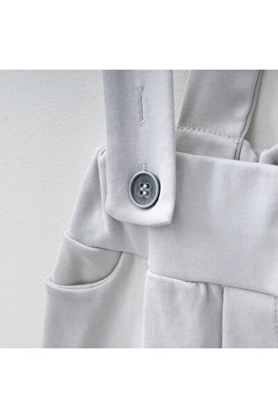 Minimus Baby Boy Belted Suspender Trousers Salopette And Bow Tie Badi Newborn Special Day Suit Gray