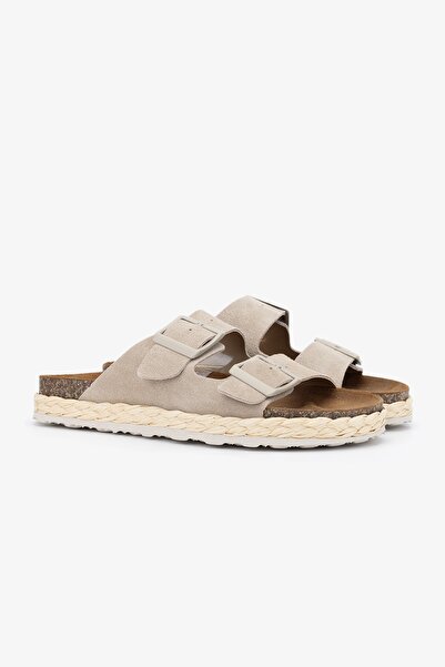 Valmenti Papuci de damă din piele naturală Simba de culoare bej