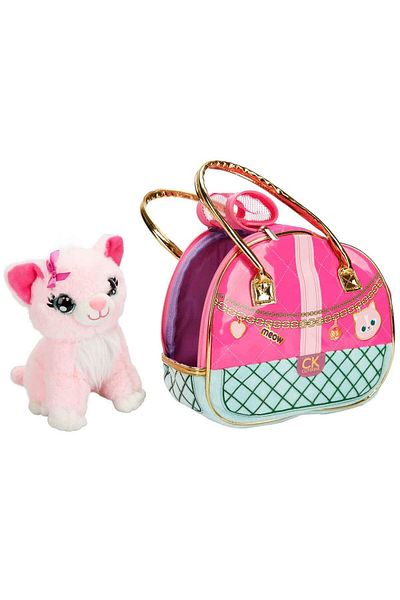 Sunman Cutekins Plush Pink Cat Meow with Carry Bag