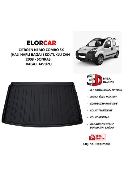ELORCAR Cıtroen Nemo Combi Sx Halı Kaplı Bagaj Koltuklu Van 2008 Sonrası 3d B...