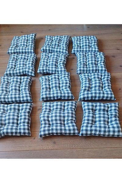 Marin Tasarım Evi GRAY Picnic and Chair Cushion - 12 Pieces 40x40