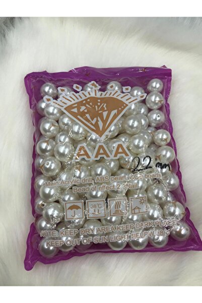 Caglar Accessories 22 mm Krem Renk Lüks / Lüx Kaplama Plastik Inci Boncuk ,Ta...