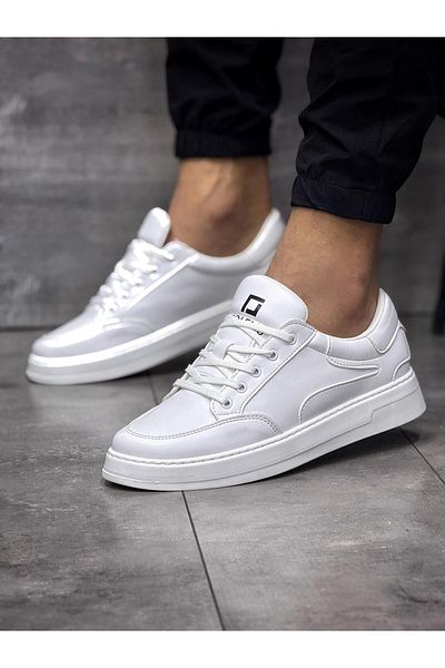 POLENS White Unisex 100% Leather - Flexible Orthopedic Casual Sports Shoes