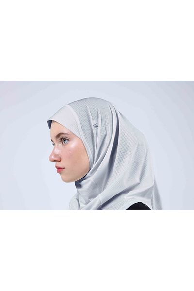 Ecardin Ultra Comfortable Premium Sports Pro Hijab - Practical Porous, Light Gray Women's Hijab Ready