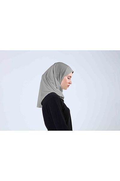 Ecardin Ultra Comfortable Dark Gray Sports Pro Hijab - Premium Model, Practical Porous Hijab Collar