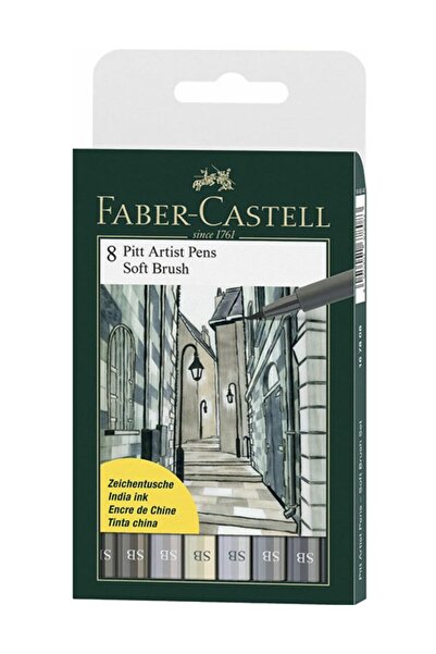 Faber Castell 8 Pitt Artist Pen Fırça Uçlu Çizim Kalemi Soft Brush