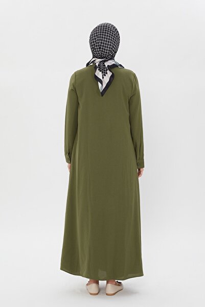 Puane Solid color jacquard buttoned dress