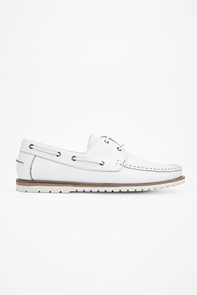 Valmenti Ivan Men's White Full-Up Genuine Leather Casual Shoes