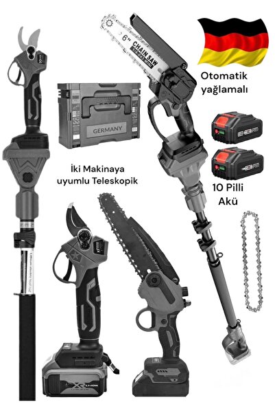 DYNAMİC MAX 989VH Otomatik Yağlama Ağaç budama Şarjlı Testere ve Dal Budama M...