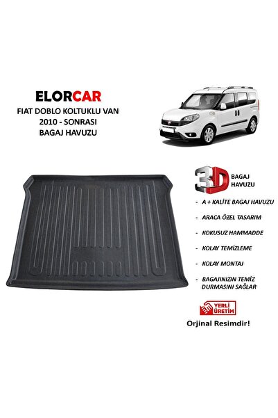 ELORCAR Fıat Doblo Koltuklu Van 2010 Ve Sonrası 3d Bagaj Havuzu Uyumlu