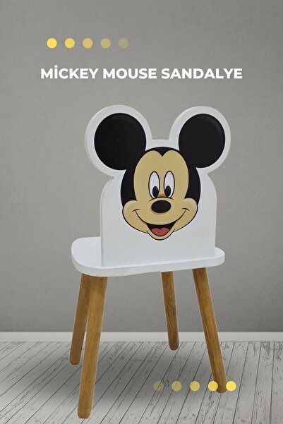 LİVA AHŞAP Çocuk Aktivite Sandalyesi 4-12 Yaş Mickey Muose